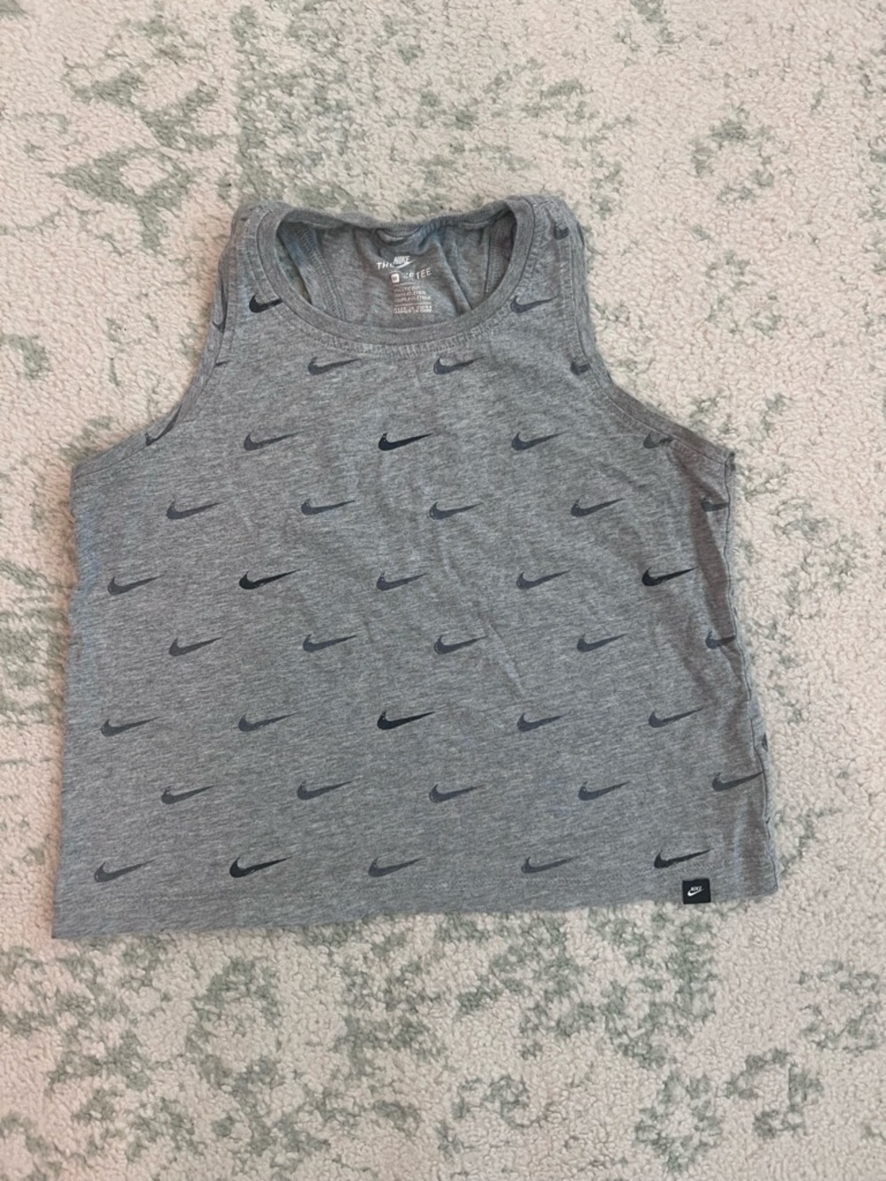 Nike Grey Tank Top with Black Swooshes